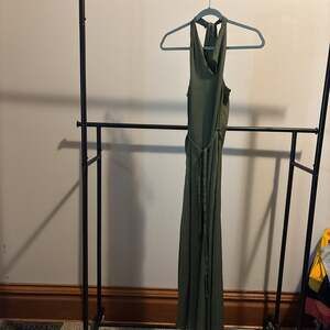 Banana Republic Matte Silk Halter Maxi Dress